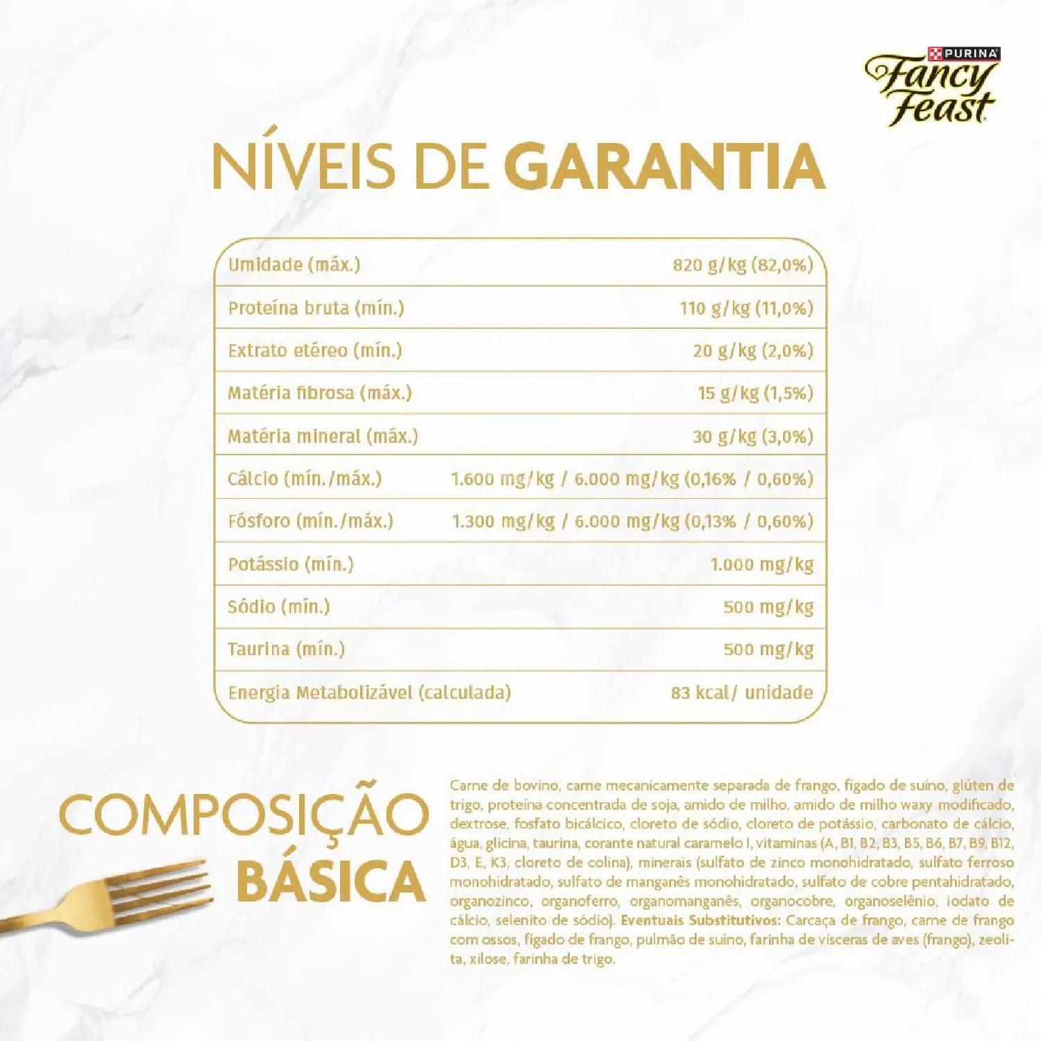 Racao Umida Fancy Feast Demi Glace Carne niveis de garantia-08